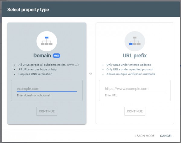 Search Console - Add property 2