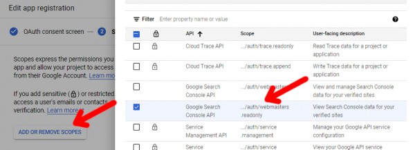 Search Console - oAuth2.0 - consent 3